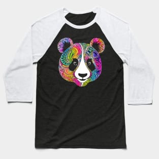 Colorful Zen Mandala Panda Bear Drawing Baseball T-Shirt